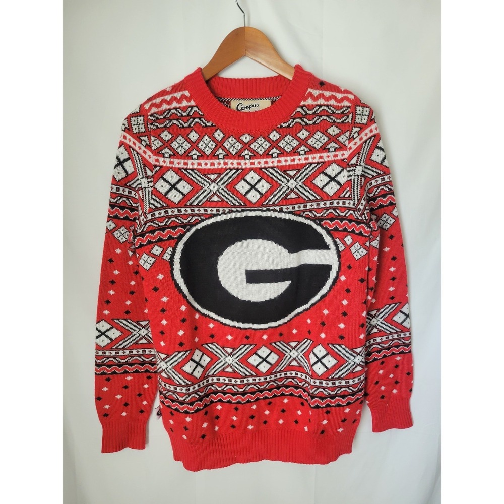 Campus Specialties UGA Georgia Bulldogs Fair Isle Ugly Christmas Sweater Men's S